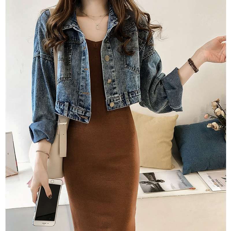 ゆるシルエットクロップド丈デニムジャケット