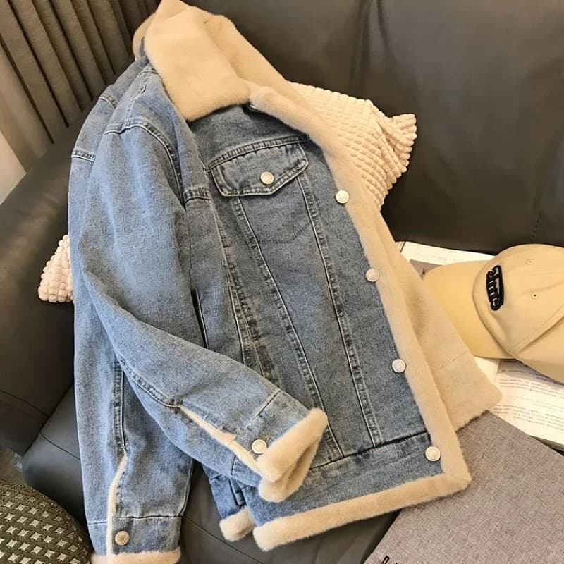 ボア付きあったかデニムジャケット