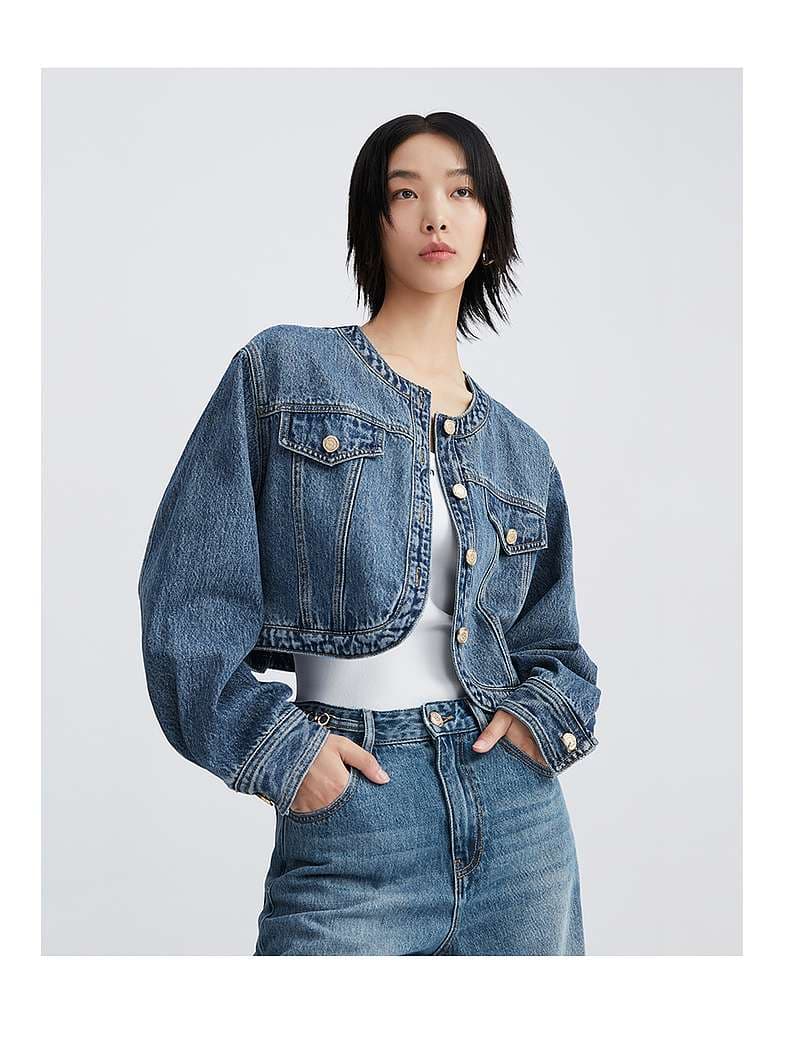 クロップドデニムジャケット