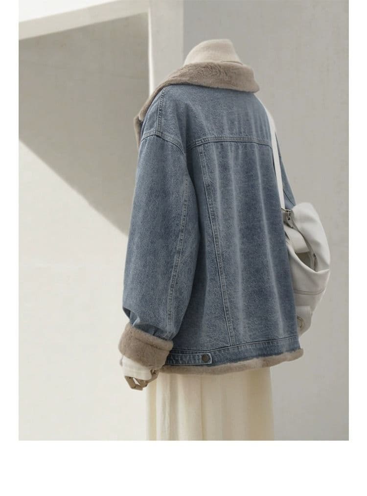 ボアライナー付きデニムジャケット