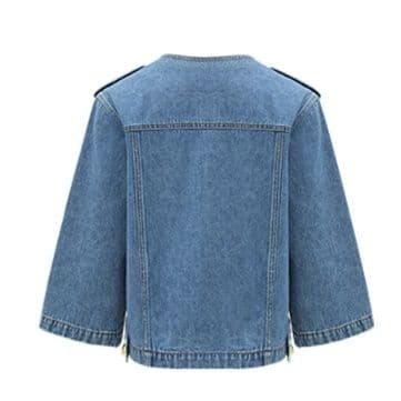 デニムジャケット クロップド丈七分袖デニムジャケット