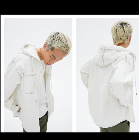 デニムジャケット フード付きステッチデニムジャケット