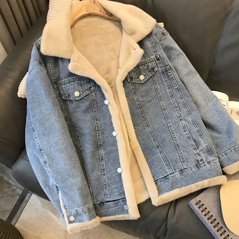 ボア付きあったかデニムジャケット