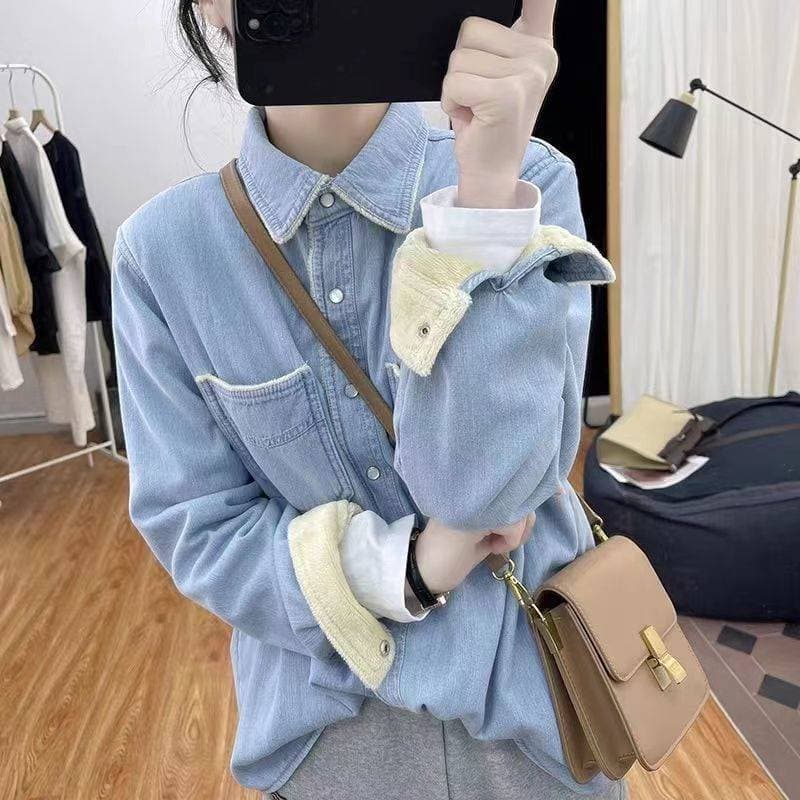 ふわもこ裏ボア デニムジャケット