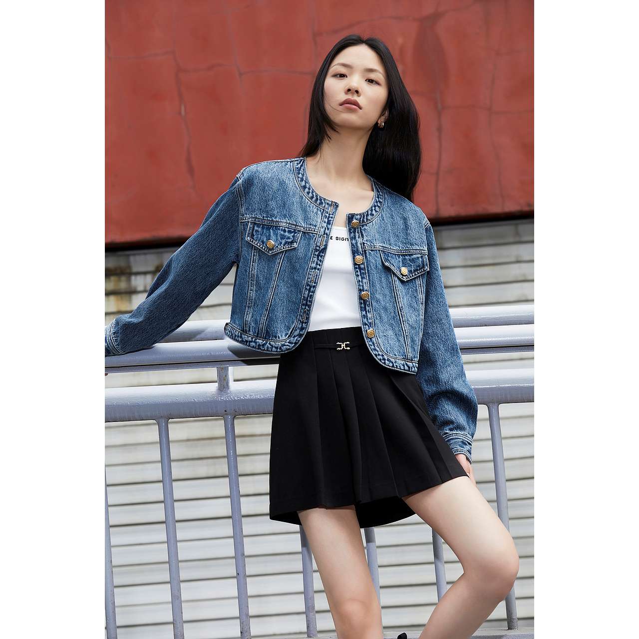 クロップドデニムジャケット