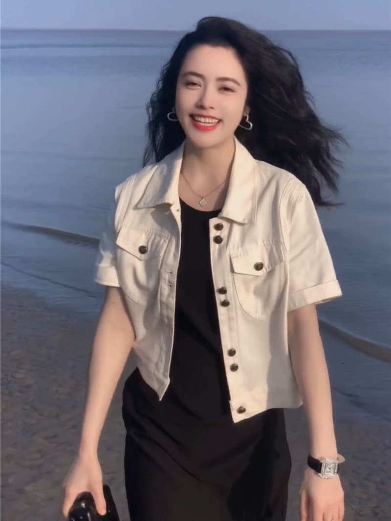 デニムジャケット 夏の風そよぐ半袖デニムジャケット