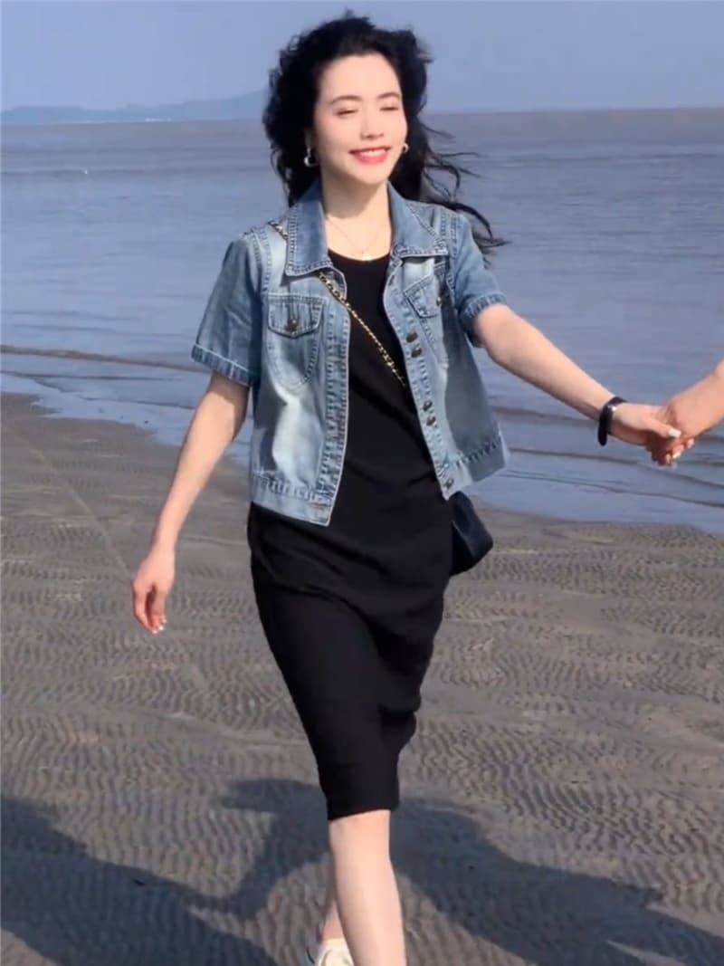 デニムジャケット 夏の風そよぐ半袖デニムジャケット