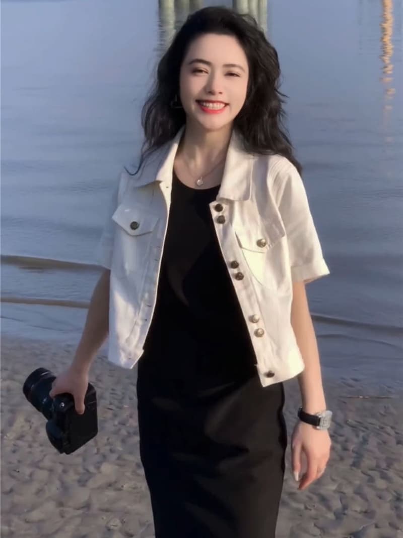 デニムジャケット 夏の風そよぐ半袖デニムジャケット