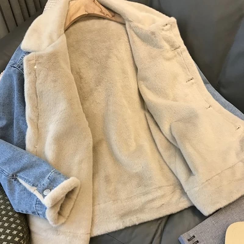 ボア付きあったかデニムジャケット
