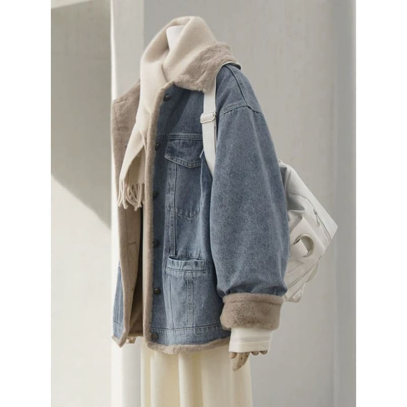 ボアライナー付きデニムジャケット