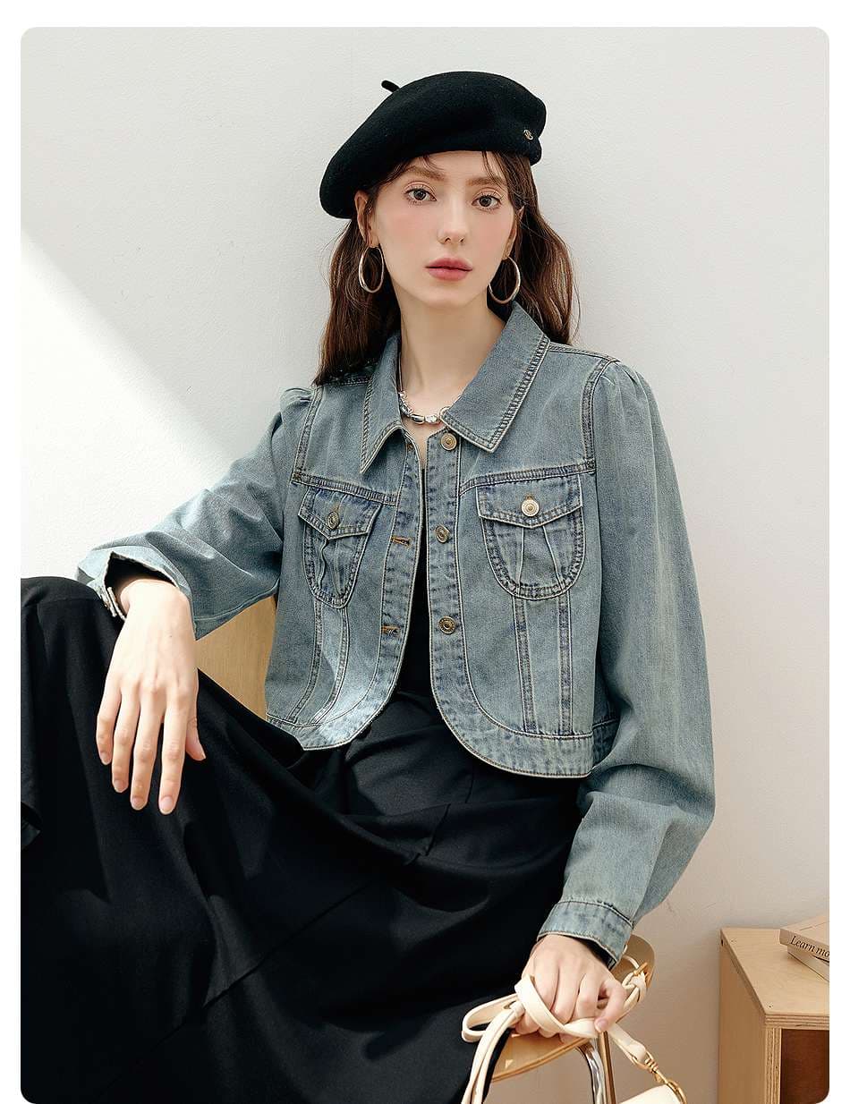 ミニ丈デニムジャケット