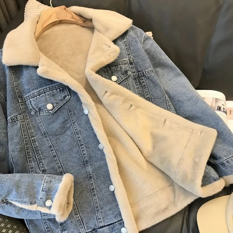 ボア付きあったかデニムジャケット