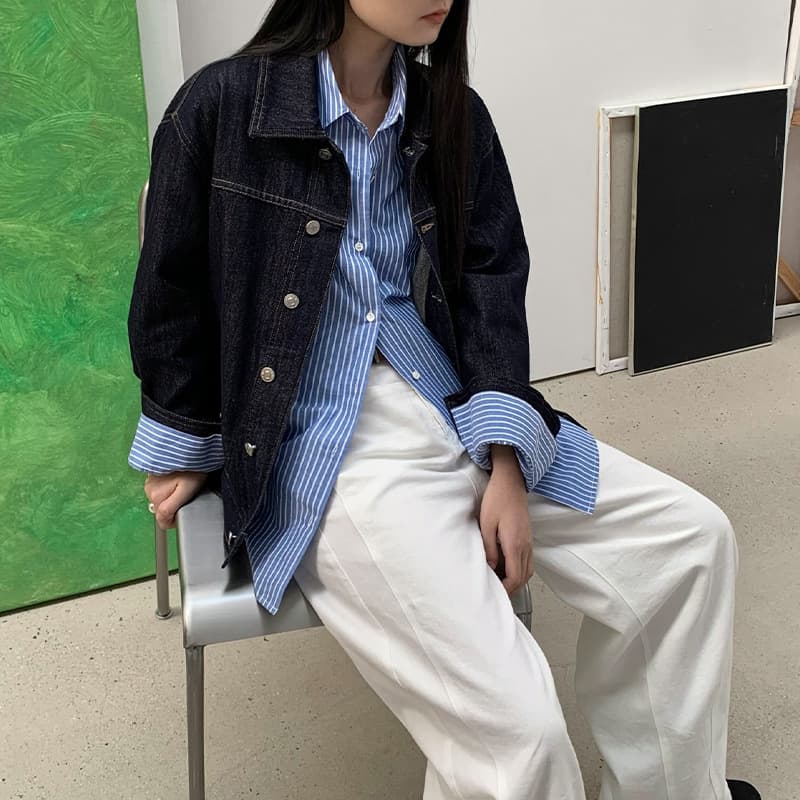 シンプルベーシックデニムジャケット