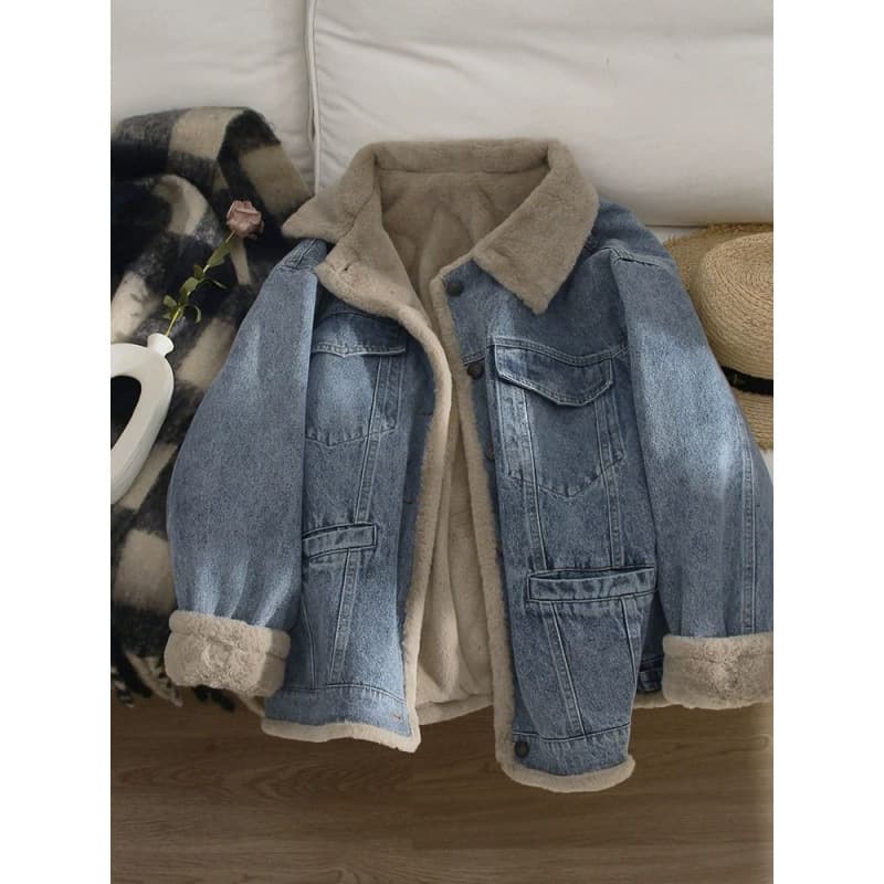ボアライナー付きデニムジャケット