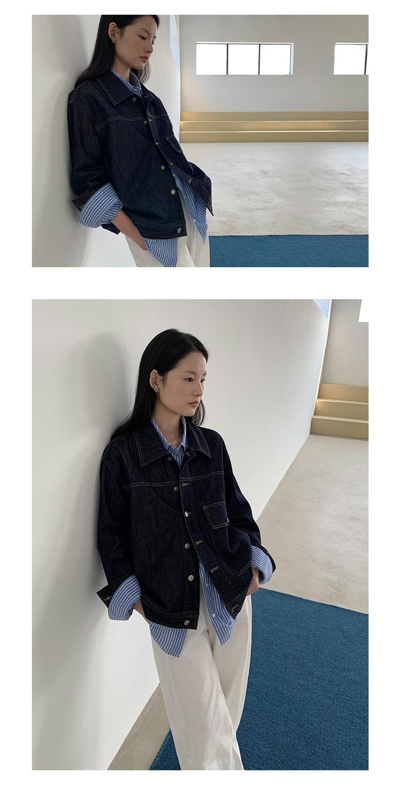 シンプルベーシックデニムジャケット