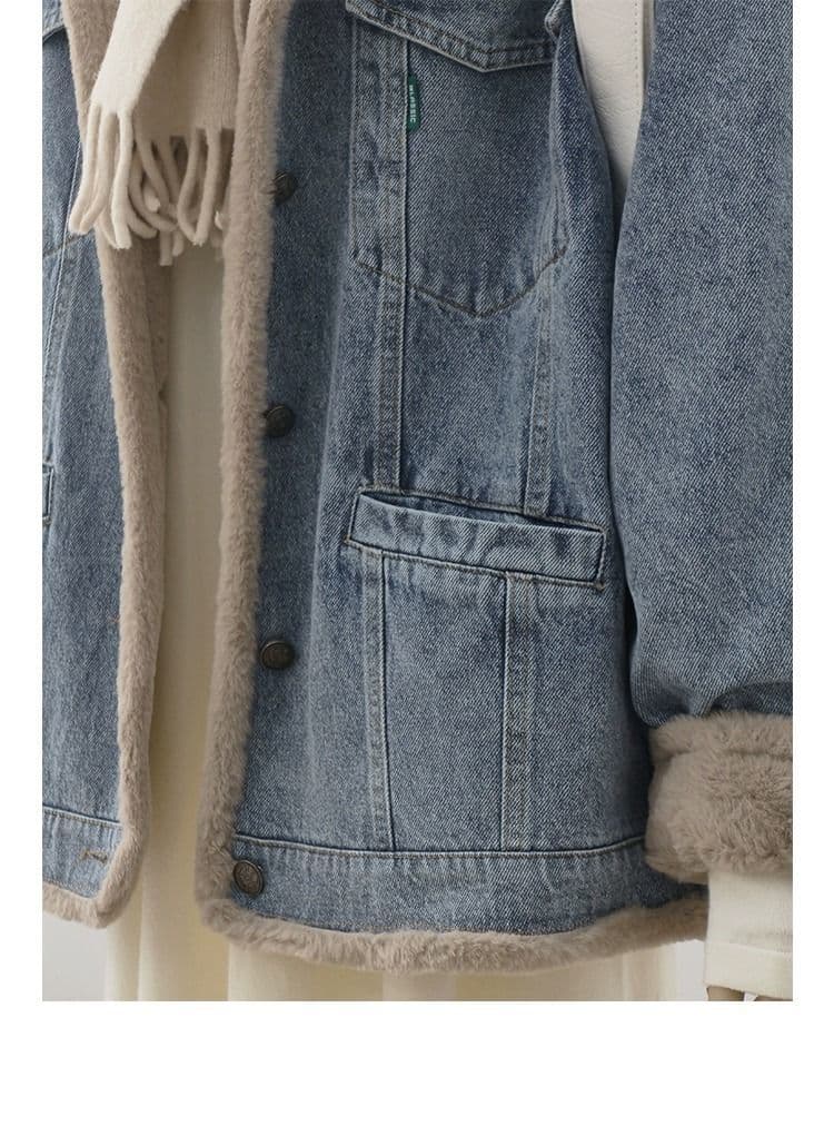 ボアライナー付きデニムジャケット