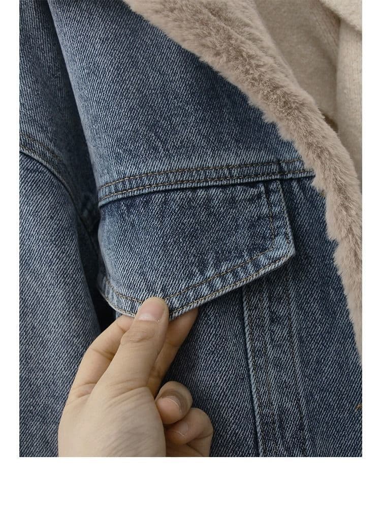 ボアライナー付きデニムジャケット