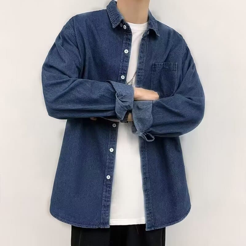 デニムジャケット ゆったりカジュアルデニムシャツジャケット