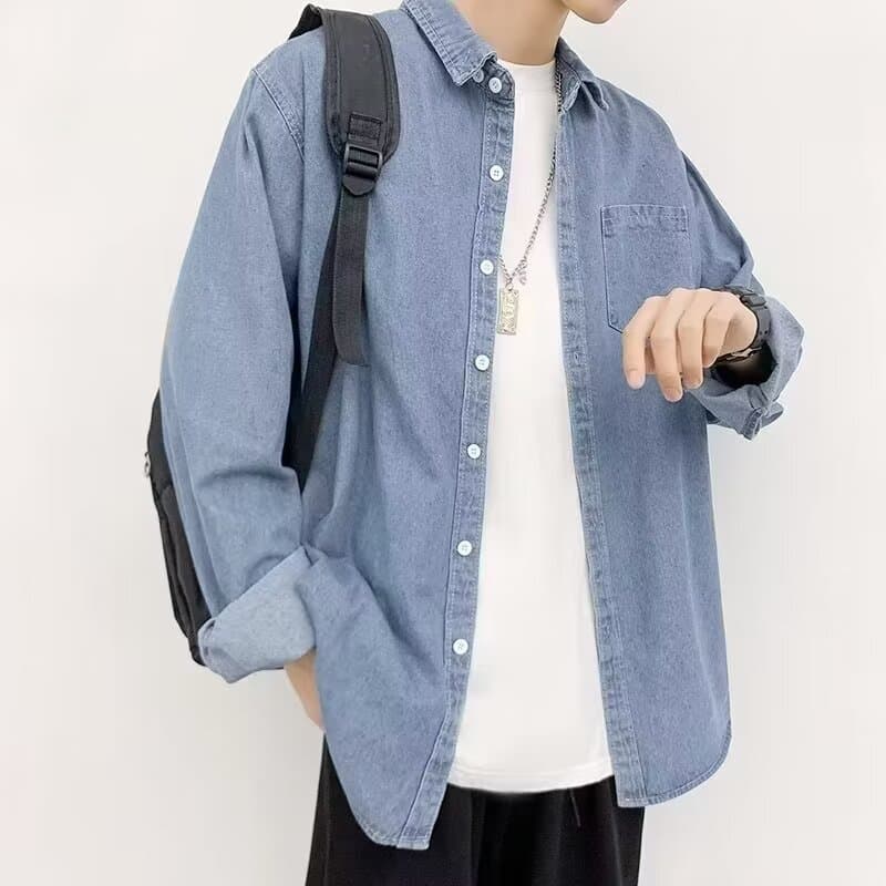 デニムジャケット ゆったりカジュアルデニムシャツジャケット
