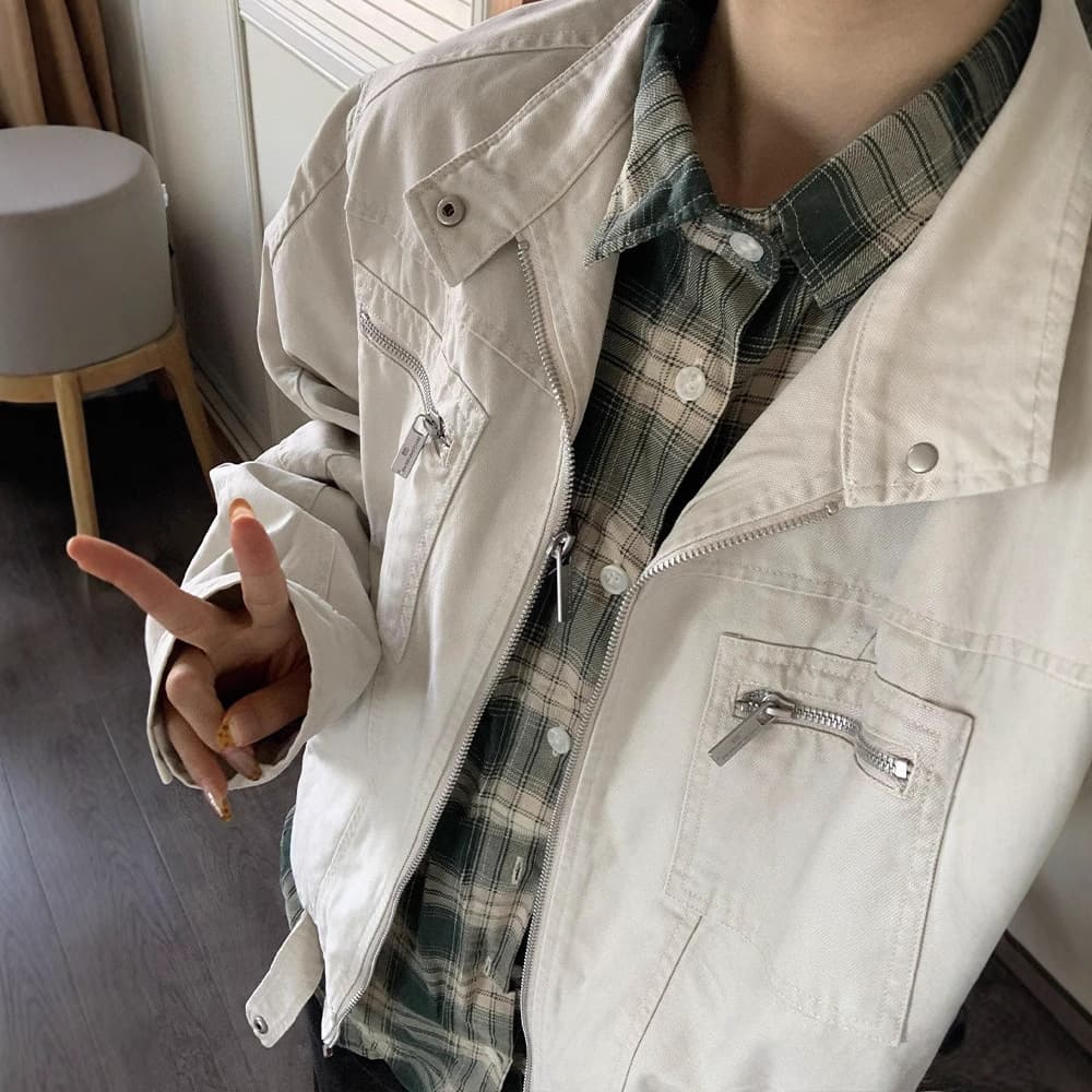 シンプルワークデニムジャケット