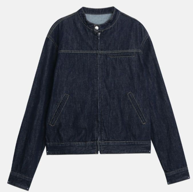 デニムジャケット シンプル上品 ゆったりデニムジャケット