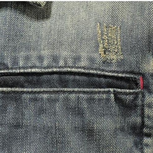 ヴィンテージ加工袖刺繍デザインショート丈デニムジャケット
