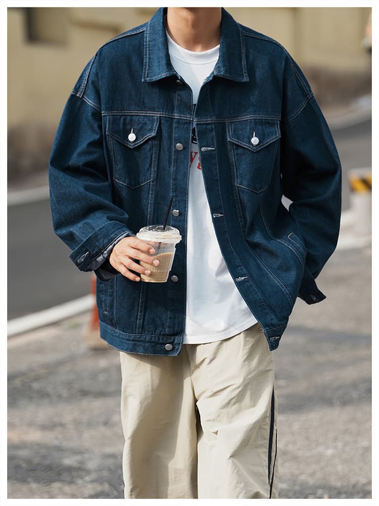 デニムジャケット ゆったりシルエット オーバーサイズデニムジャケット