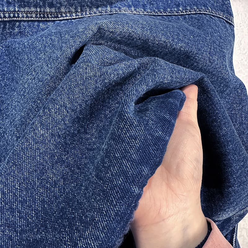 ニット襟付きクロップド丈デニムジャケット