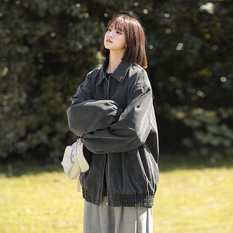 デニムジャケット ビッグシルエット ジップアップジャケット