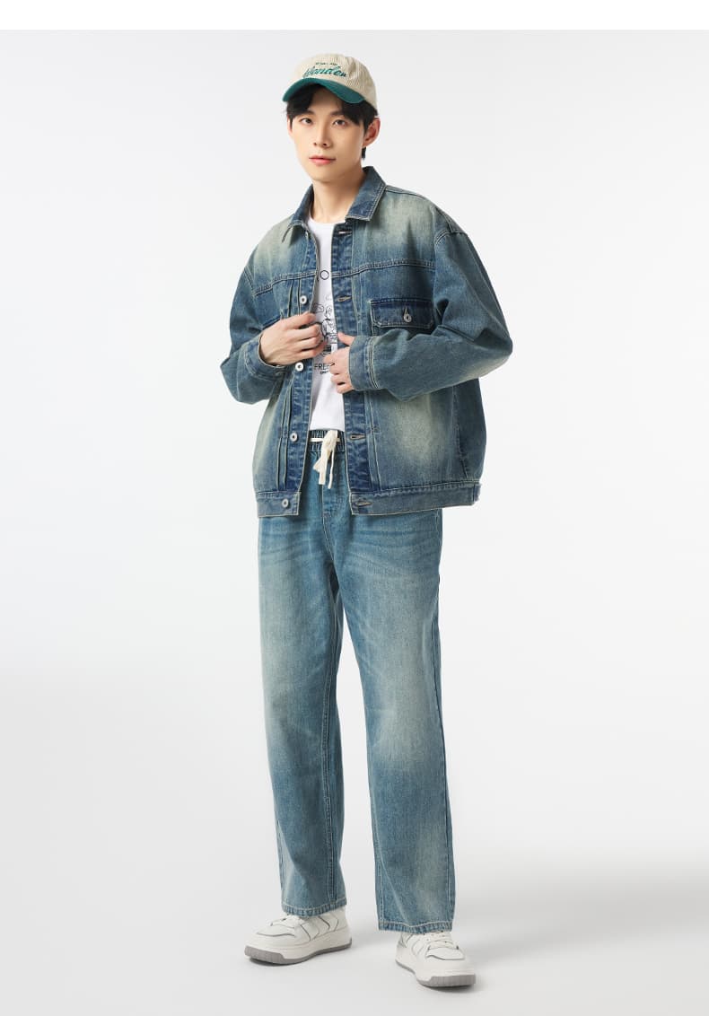 デニムジャケット ヴィンテージ加工 定番デニムジャケット