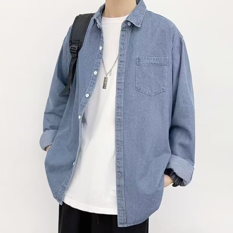 デニムジャケット ゆったりカジュアルデニムシャツジャケット