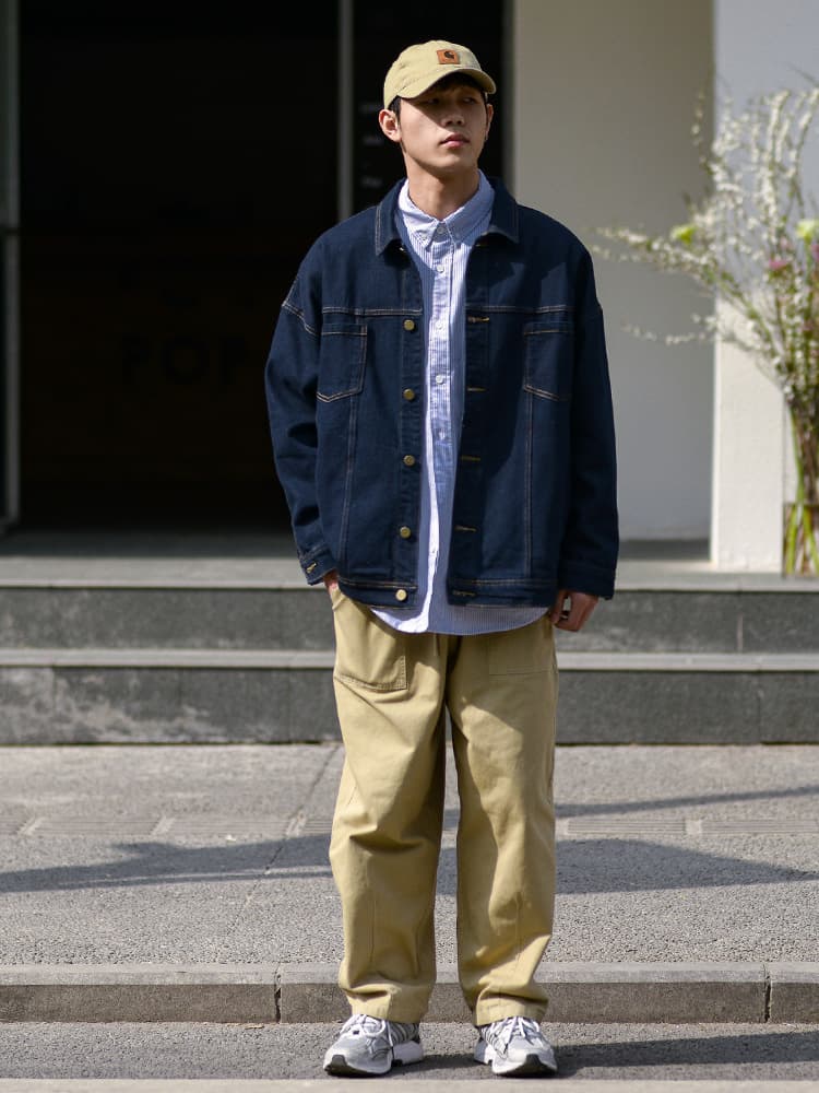 デニムジャケット ゆったりシルエット 定番デニムジャケット
