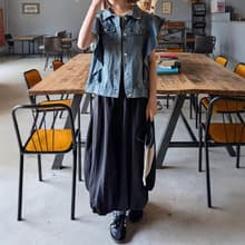 デニムジャケット 韓国風カジュアルデニムベスト袖なしジャケット